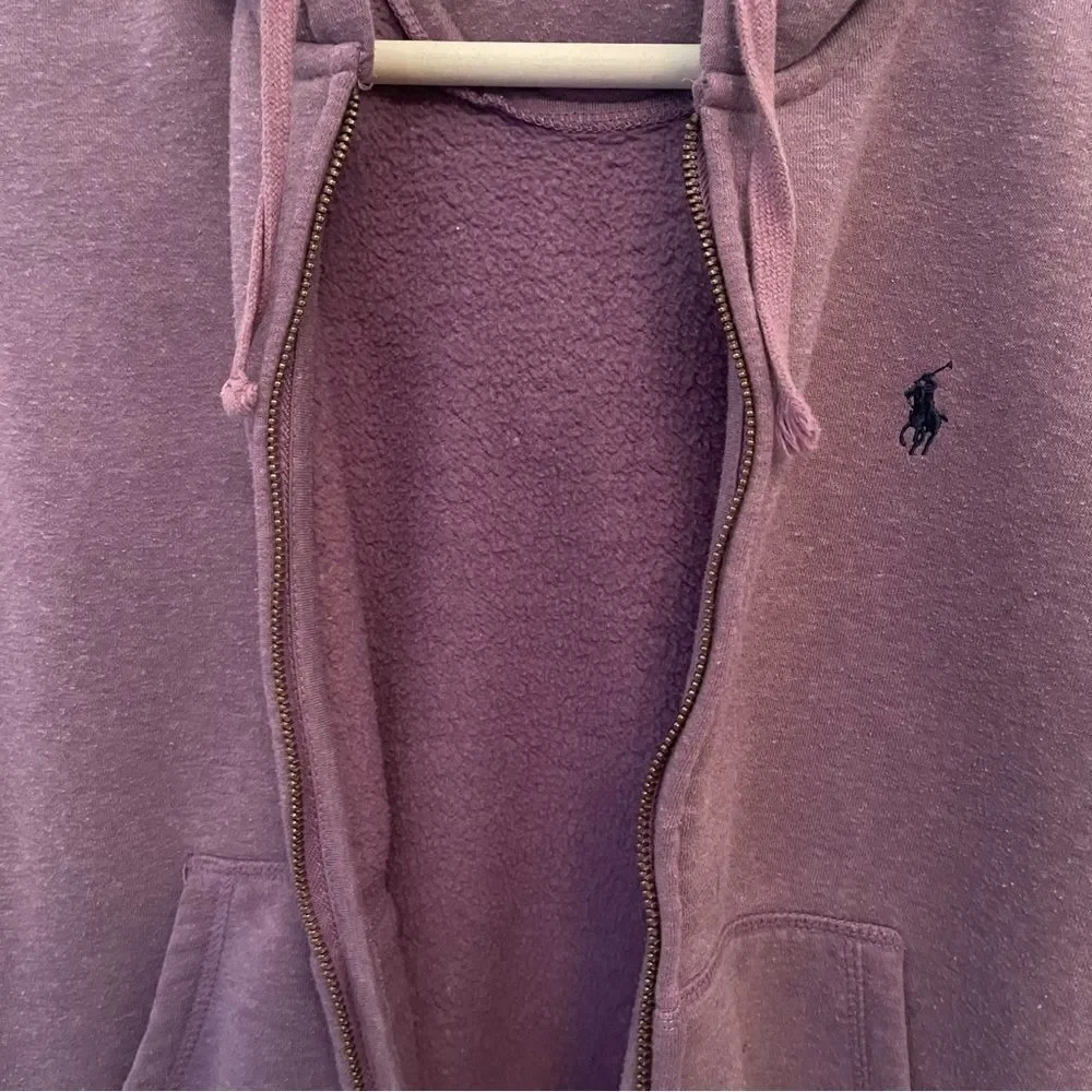 Polo Ralph Lauren Zip Up Hoodie Purple Kids Size L